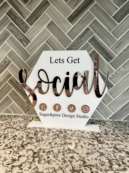 Hexagon acrylic sign