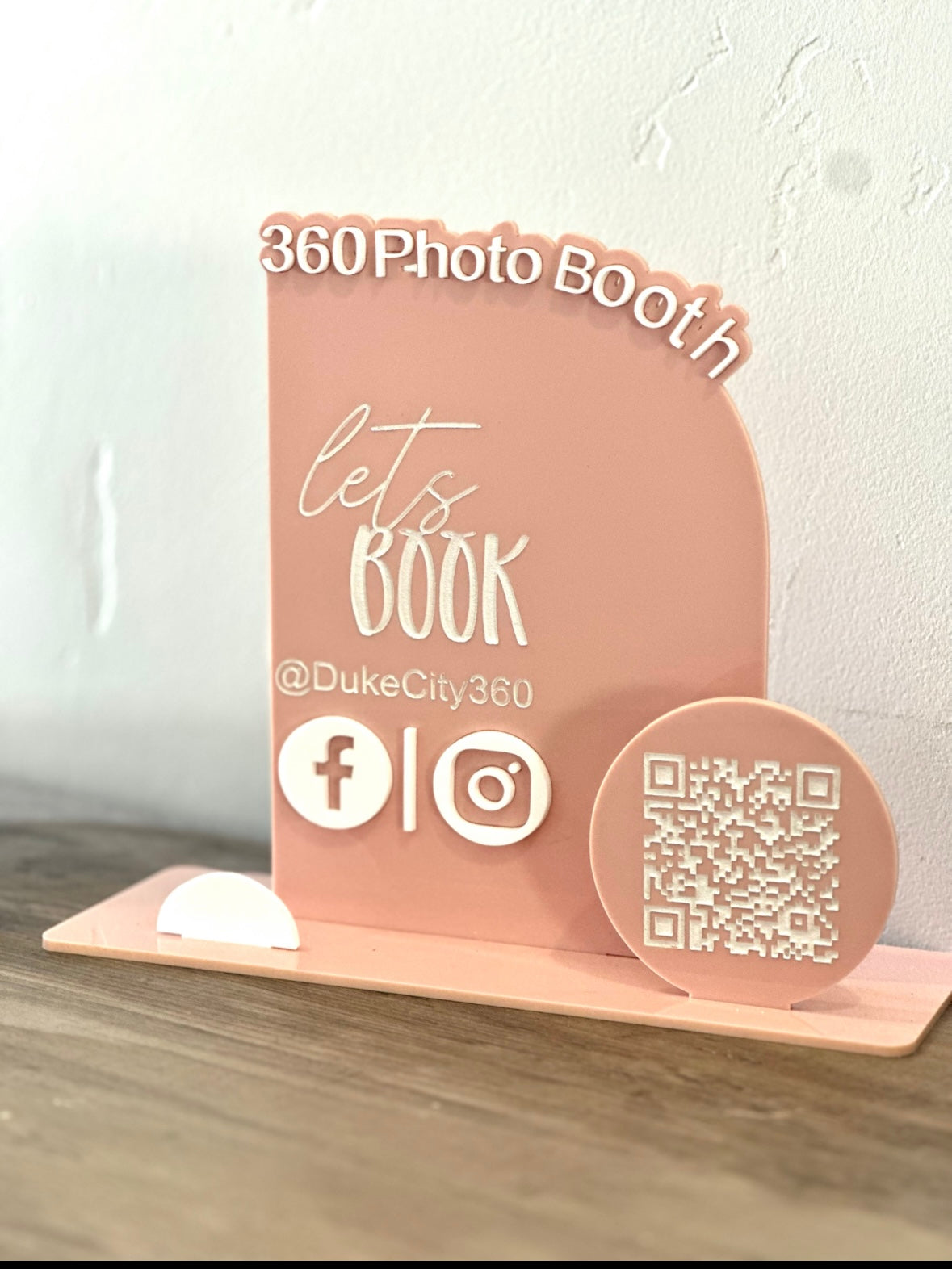 Lets connect social media acrylic sign